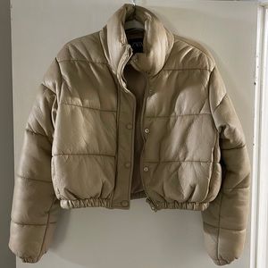 Cream leather jacket